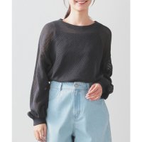 Honeys/ハニーズ Honeys メッシュ編クルーニット トップス ニット セーター 長袖 クルーニット クルーネック メッシュ編み ニット素材 綿100％ レディース/508046217