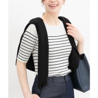 Honeys/ハニーズ Honeys ボートネックニット トップス ニット セーター UVカット ウォッシャブル オフィス きれいめ ボートネック 無地 ボーダー柄 レディー/508046220