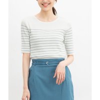Honeys/ハニーズ Honeys ボートネックニット トップス ニット セーター UVカット ウォッシャブル オフィス きれいめ ボートネック 無地 ボーダー柄 レディー/508046220