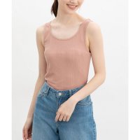 Honeys/ハニーズ Honeys ランダムリブタンクトップ トップス タンクトップ UVカット 無地 クルーネック ランダムリブ レーヨン混 インナー シンプル レディー/508046226