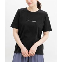 Honeys/ハニーズ Honeys ロゴプリントTシャツ トップス Tシャツ カットソー 半袖 コットン 綿 UVカット 半袖Tシャツ USAコットン 綿100％ レディー/508046229