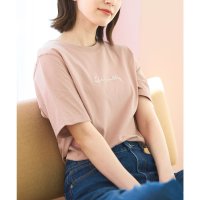 Honeys/ハニーズ Honeys ロゴプリントTシャツ トップス Tシャツ カットソー 半袖 コットン 綿 UVカット 半袖Tシャツ USAコットン 綿100％ レディー/508046229