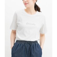 Honeys/ハニーズ Honeys ロゴプリントTシャツ トップス Tシャツ カットソー 半袖 コットン 綿 UVカット 半袖Tシャツ USAコットン 綿100％ レディー/508046229