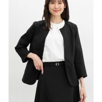 Honeys/ハニーズ Honeys 8分袖ノーカラージャケット アウタージャケット ノーカラージャケット 接触冷感 セットアップ 大きいサイズ オフィス きれいめ レディー/508046232