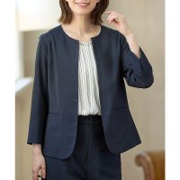 Honeys/ハニーズ Honeys 8分袖ノーカラージャケット アウタージャケット ノーカラージャケット 接触冷感 セットアップ 大きいサイズ オフィス きれいめ レディー/508046232