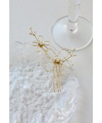 niana/ニアナ niana パールフラワーコーム 結婚式 二次会 お呼ばれ パーティー 浴衣 着物 和装 ヘアアクセサリー かんざし 水引き ヘアピン シルバー ゴール/508046685