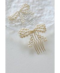 niana/ニアナ niana パールリボンコーム 結婚式 二次会 お呼ばれ パーティー ヘアアクセサリー かんざし ヘアピン シルバー ゴールド 浴衣 着物 和装/508046687