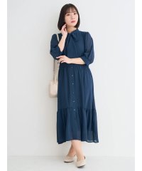 Re-J＆SUPURE/【WEB限定】シフォンジョーゼット５分袖ボウタイワンピース/508047297