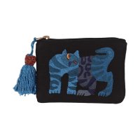 KANKAN/カンカン KANKAN CHIZURI刺繍フラットポーチ(葉っぱ)/508048018