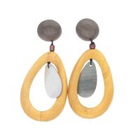 KANKAN/カンカン KANKAN ウッド＆シェルオーバルピアス/508048442