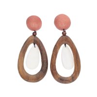 KANKAN/カンカン KANKAN ウッド＆シェルオーバルピアス/508048442
