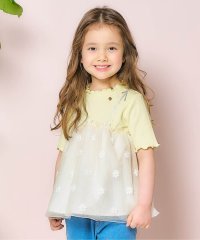 apres les cours/お花刺繍ドッキングチュールトップス/507640572