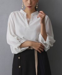 NICOLE white/スキッパーパフブラウス/508023910
