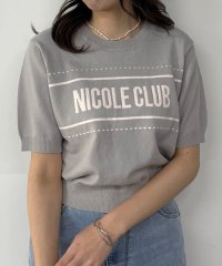 NICOLE CLUB/ラインロゴ半袖ニットプルオーバー/508023914