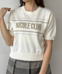 NICOLE CLUB/ラインロゴ半袖ニットプルオーバー/508023914