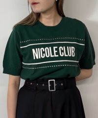 NICOLE CLUB/ラインロゴ半袖ニットプルオーバー/508023914