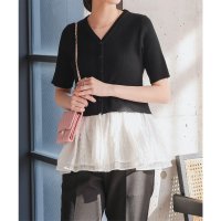 KOBE LETTUCE/コウベレタス KOBE LETTUCE ショートスリーブペプラムドッキングカーディガン [N1166]/508049156