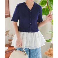 KOBE LETTUCE/コウベレタス KOBE LETTUCE ショートスリーブペプラムドッキングカーディガン [N1166]/508049156