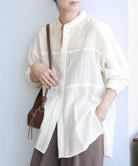 reca/レカ reca 胸切替シアーバンドカラーシャツ（dec－co－1059）/508049578