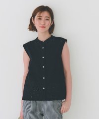 grove/繊細なレースで魅せるエンブロイダリーレースバンドカラーシャツ/508050109