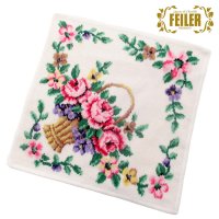 FEILER/フェイラー FEILER FEILER フェイラー ハンカチ タオル タオルハンカチ 30cm BASKET012 White フラワー バスケット 花 籠 花/508051823