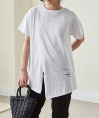 Ranan/ラナン RANAN ロゴプリントアシメチュニックTシャツ/508051954