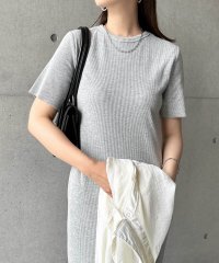 and　Me.../アンドミー andme セルフカット リブ クルーネック 半袖 ワンピース/508052124