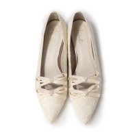 Launa lea/ダブルリボンポインテッドトゥフラットパンプス(0572)/506922358