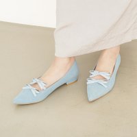 Launa lea/ダブルリボンポインテッドトゥフラットパンプス(0572)/506922358