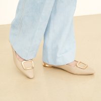 Launa lea/スクエアバックルフラットパンプス(0576)/506922363