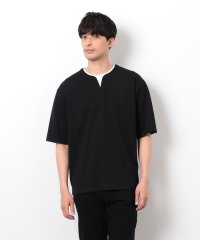 COMME CA ISM MENS/半袖 フェイクレイヤード キーネックＴシャツ/508023741