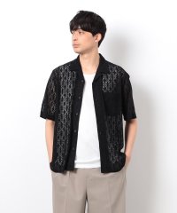 COMME CA ISM MENS/透かし柄レース オープンカラーシャツ/508023749