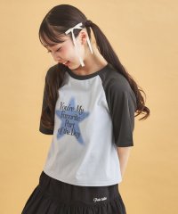 PINK-latte/スプレー星ラグランTシャツ/508051515