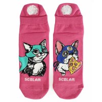 ScoLar/スカラー ScoLar アニマルヒーロー柄 左右異柄ショート丈ソックス/508052577