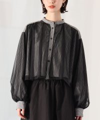 Ampirula/アンピルーラ Ampirula チュールレイヤードストライプクロップドシャツ/508053497