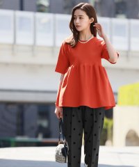 ELFRANK/エルフランク ELFRANK 裾フレア切り替え半袖ニットプルオーバー/508053503
