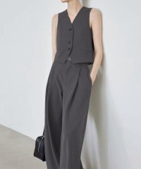 Flolia/フロリア Flolia ノースリーブベスト・ワイドパンツ セットアップ スーツ フォーマル セレモニー 卒業式 卒園式 入学式 入園式 ママスーツ ビジネス 七/508053507