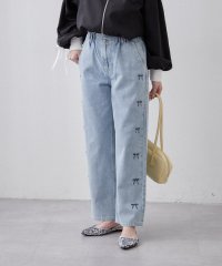 NICE CLAUP/OLIVE des OLIVE OUTLET/【RMAF】脇ハート/リボン刺繍デニム/508053982