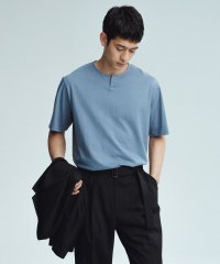 ADAM ET ROPE'/ボックスシルエット ミニマム キーネック Tシャツ/508054059