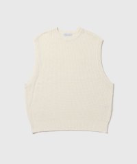 ADAM ET ROPE'/コットンリネン メッシュ編み ニットベスト / ロングシーズン着用可能/508054210