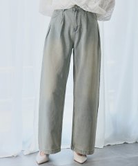 Ampirula/アンピルーラ Ampirula タックワイドカーブデニムパンツ/508054235