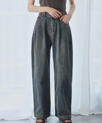 Ampirula/アンピルーラ Ampirula タックワイドカーブデニムパンツ/508054235