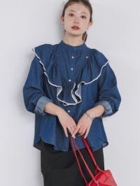 kivi/キヴィ kivi frills denim shirts/508054575