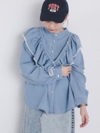 kivi/キヴィ kivi frills denim shirts/508054575