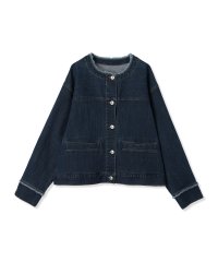 Petit Honfleur/プチ オンフルール Petit Honfleur ノーカラーデニムジャケット/508054722