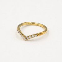 AGATHA PARIS/アガタ パリ AGATHA PARIS アンボジュールリング、Vシェイプ、クリスタル／ゴールド/508054870