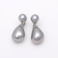 AGATHA PARIS/アガタ パリ AGATHA PARIS マジョルカイヤリング、パールドロップ、グレー/508054903