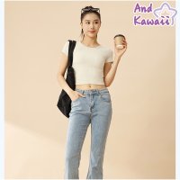 And Kawaii/アンドカワイイ And Kawaii ショート丈Tシャツ ヨガTシャツ 高弾力 通気性抜群 リブ素材 着回しやすい レディースファッシ/508055445