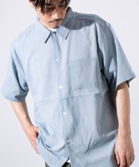 GLOSTER/【GLOSTER/グロスター】強撚シャンブレー半袖シャツ オーバーシャツ ボックスシルエット/508020319