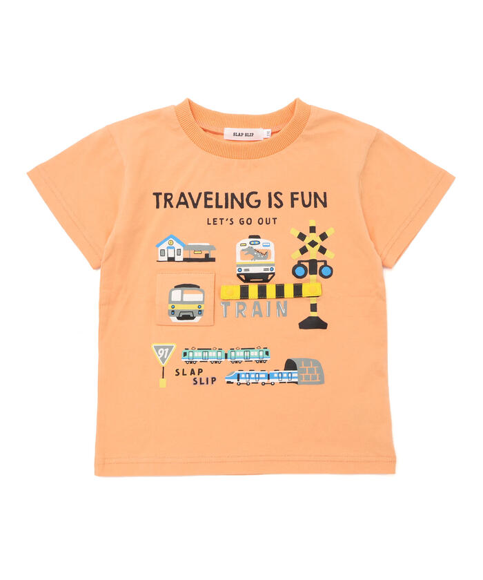 クーポン】電車がいっぱい踏切カンカンTシャツ(80~120cm